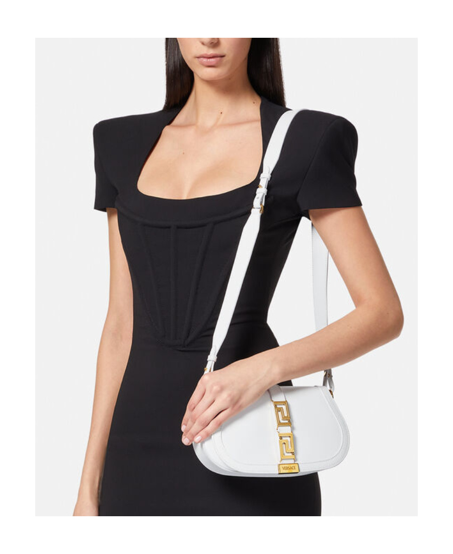 Versace Greca Goddess Shoulder Bag In White