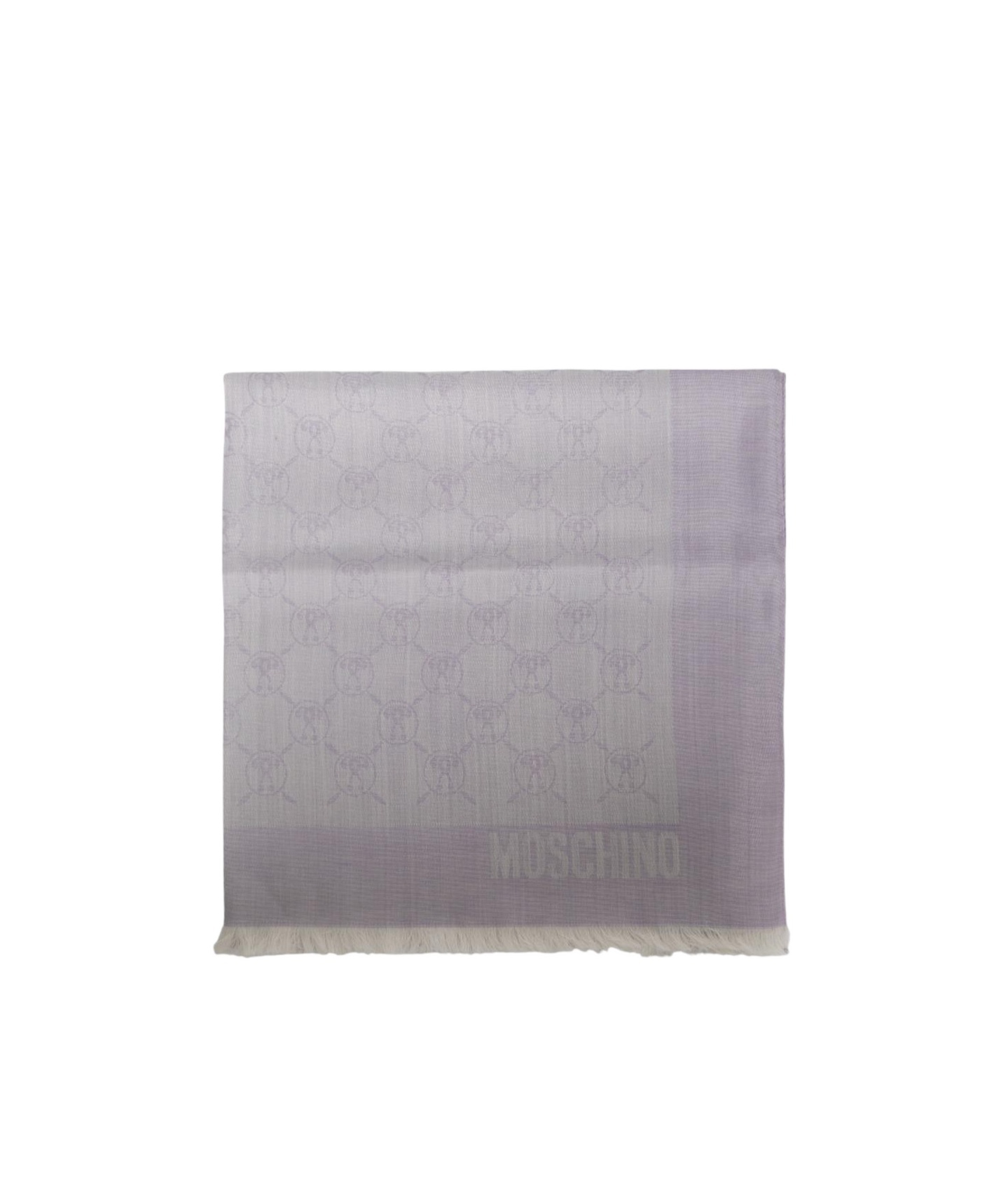 Moschino Letter Pattern Scarf In Gray