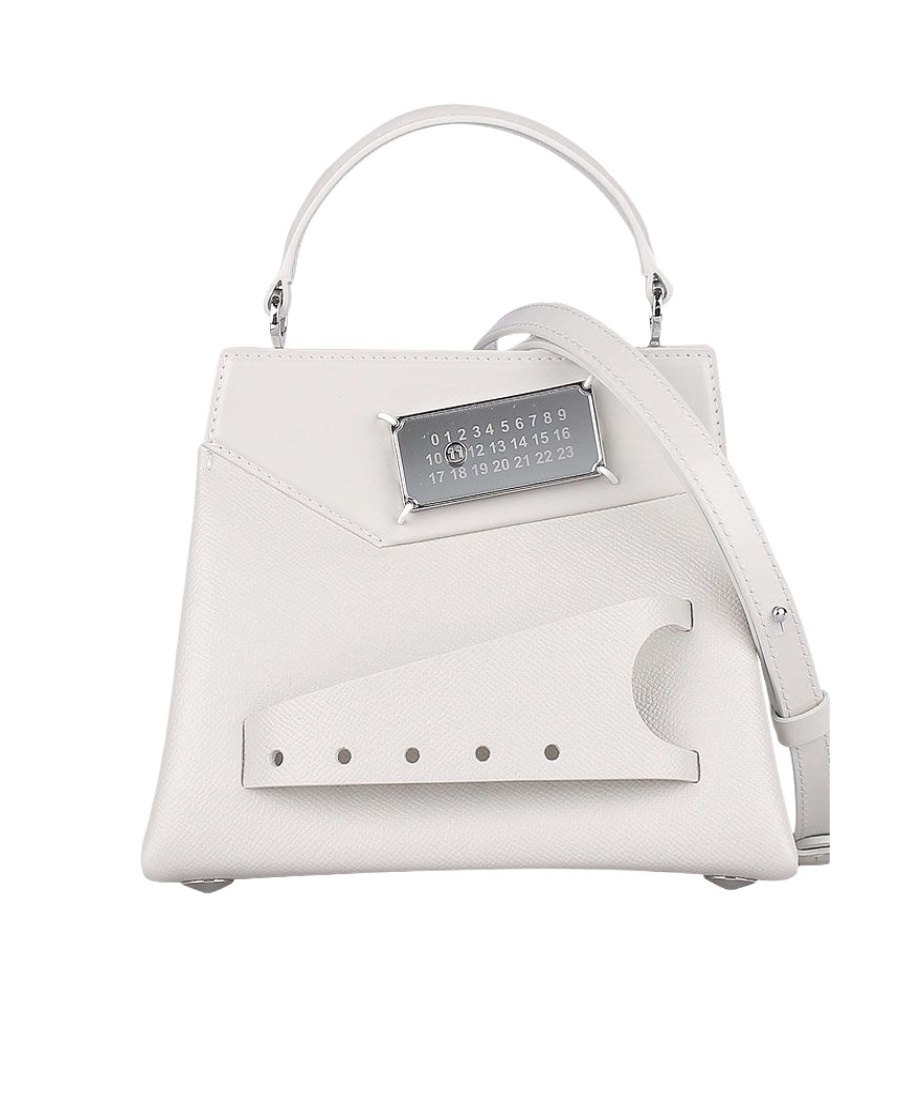 Maison Margiela Snatched Leather Shoulder Bag In Gray