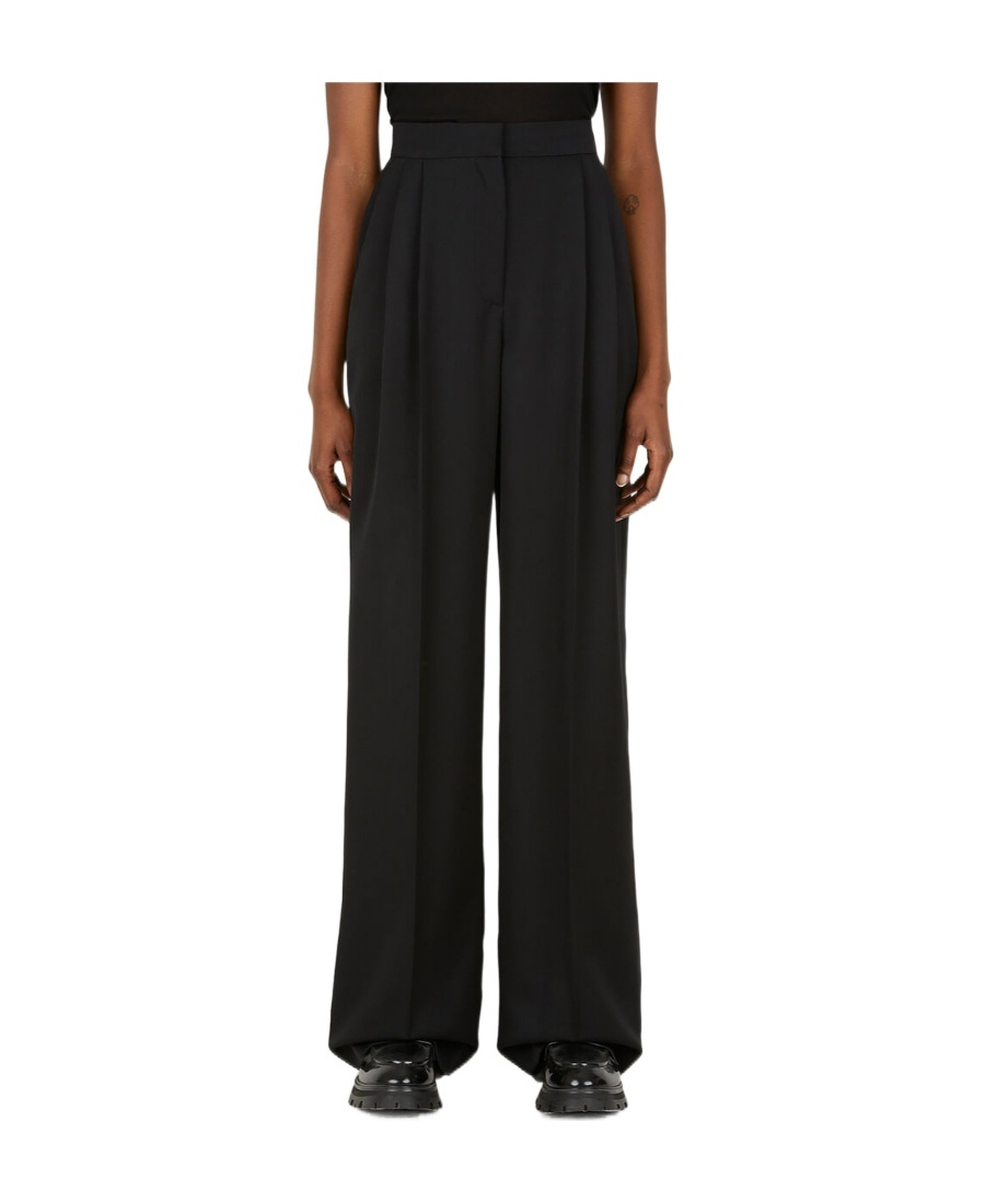 Alexander Mcqueen High-waisted Tailored Wool Trousers In Black