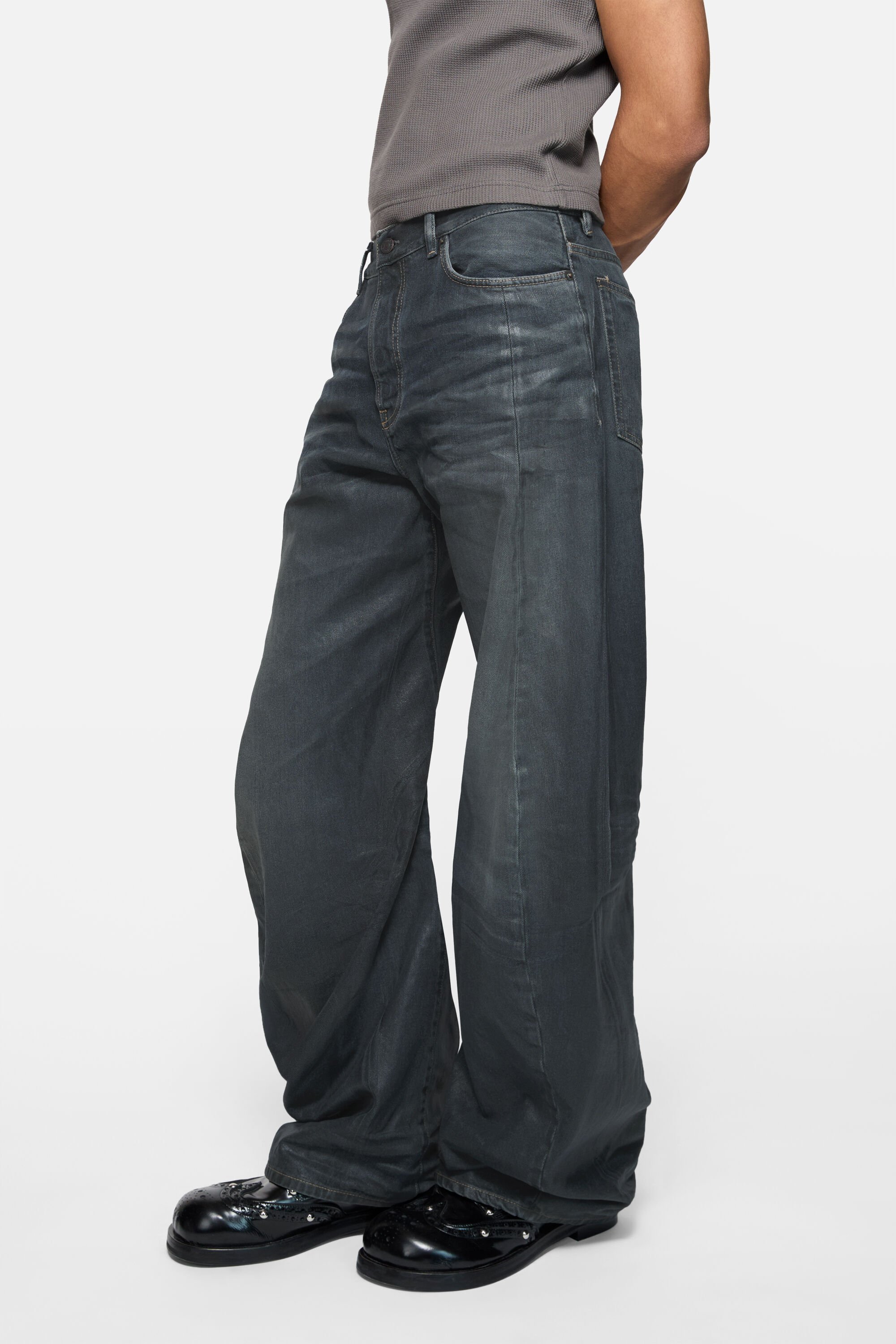 Acne Studios Jeans With Belt Loops In Green