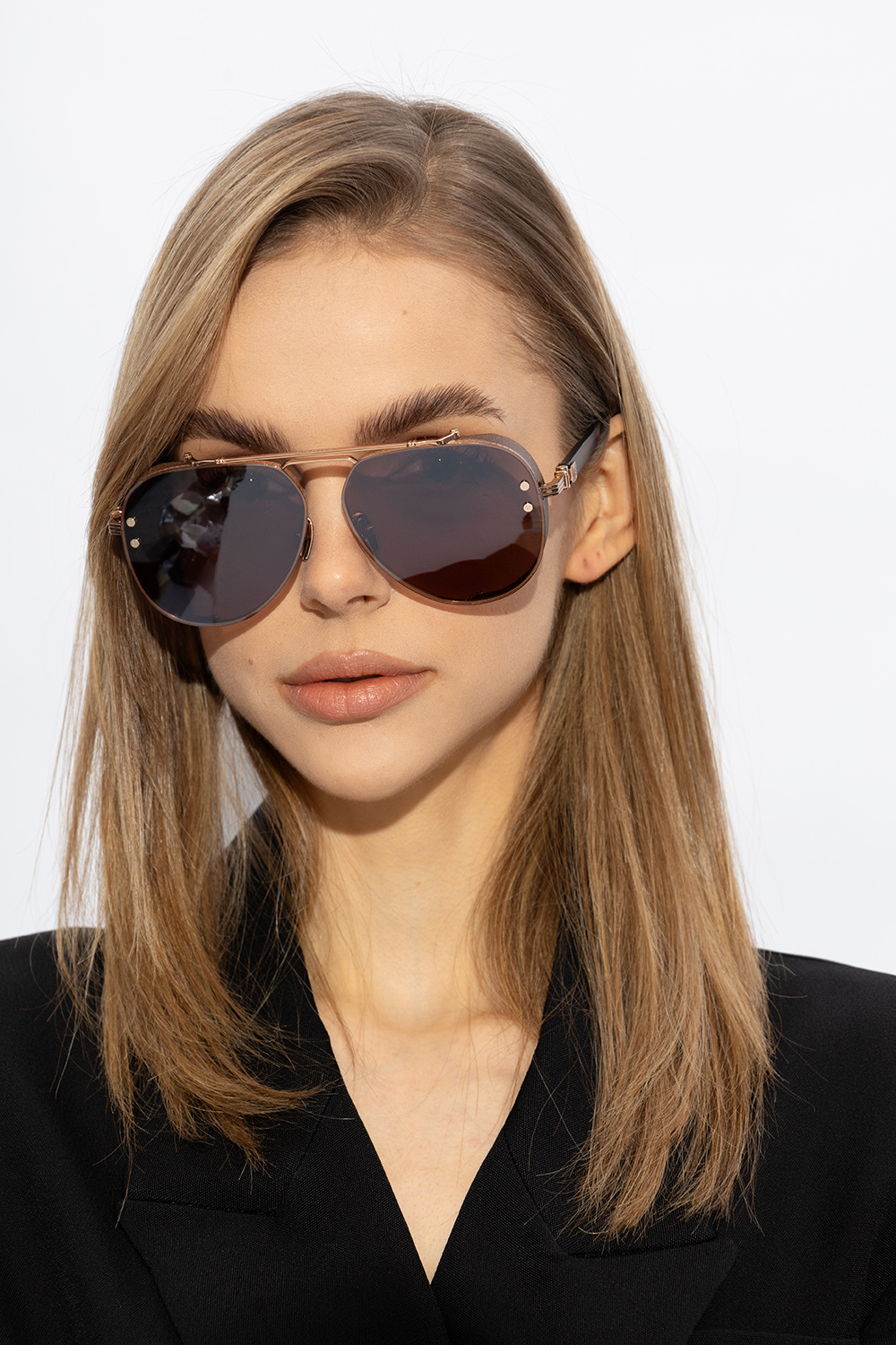 Balmain Logo Sunglasses In Nude