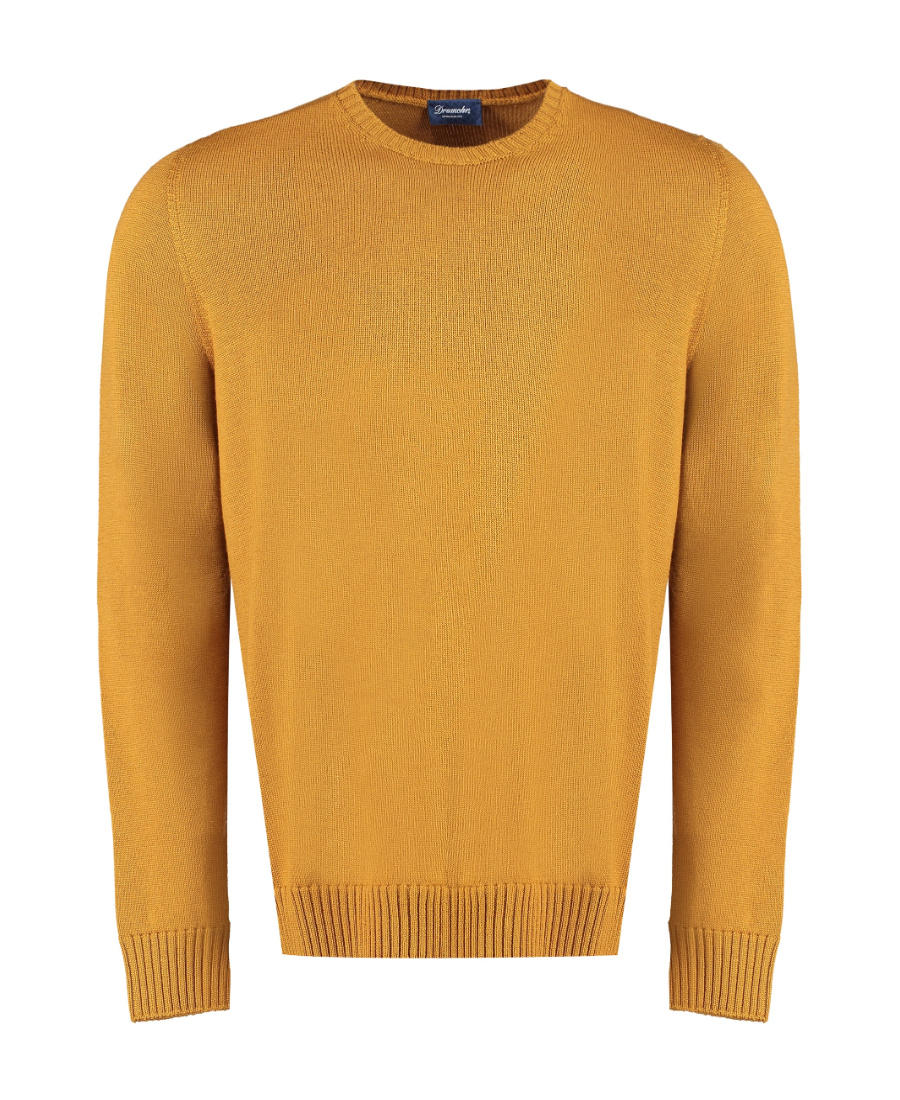 Drumohr Wool Crew Neck Pullover In Brown