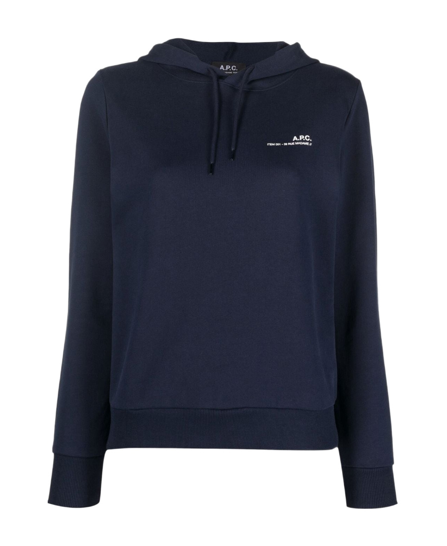 Apc Logo-print Cotton Hoodie In Black