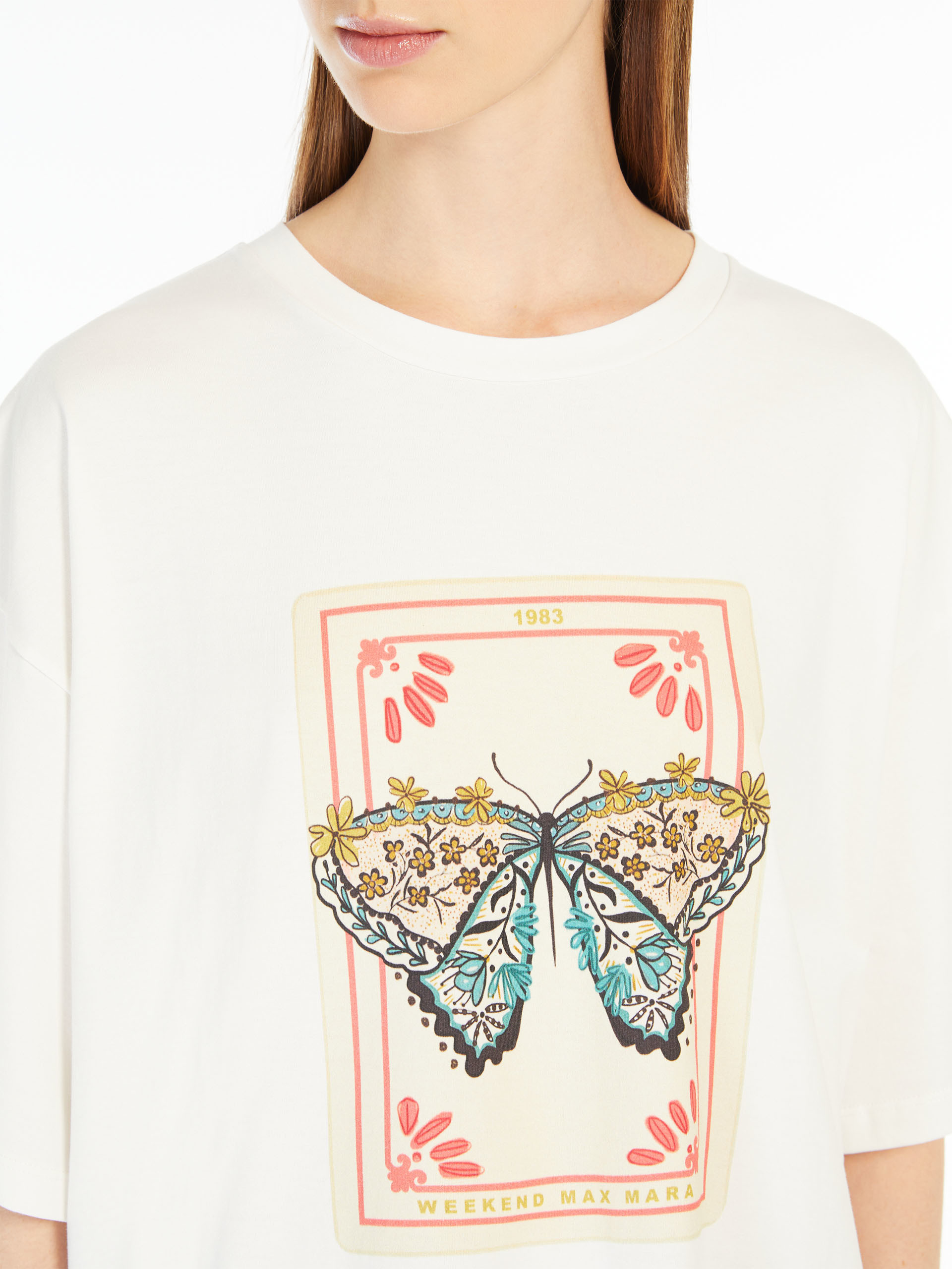 Weekend Max Mara Print Short Sleeve T-shirt In White