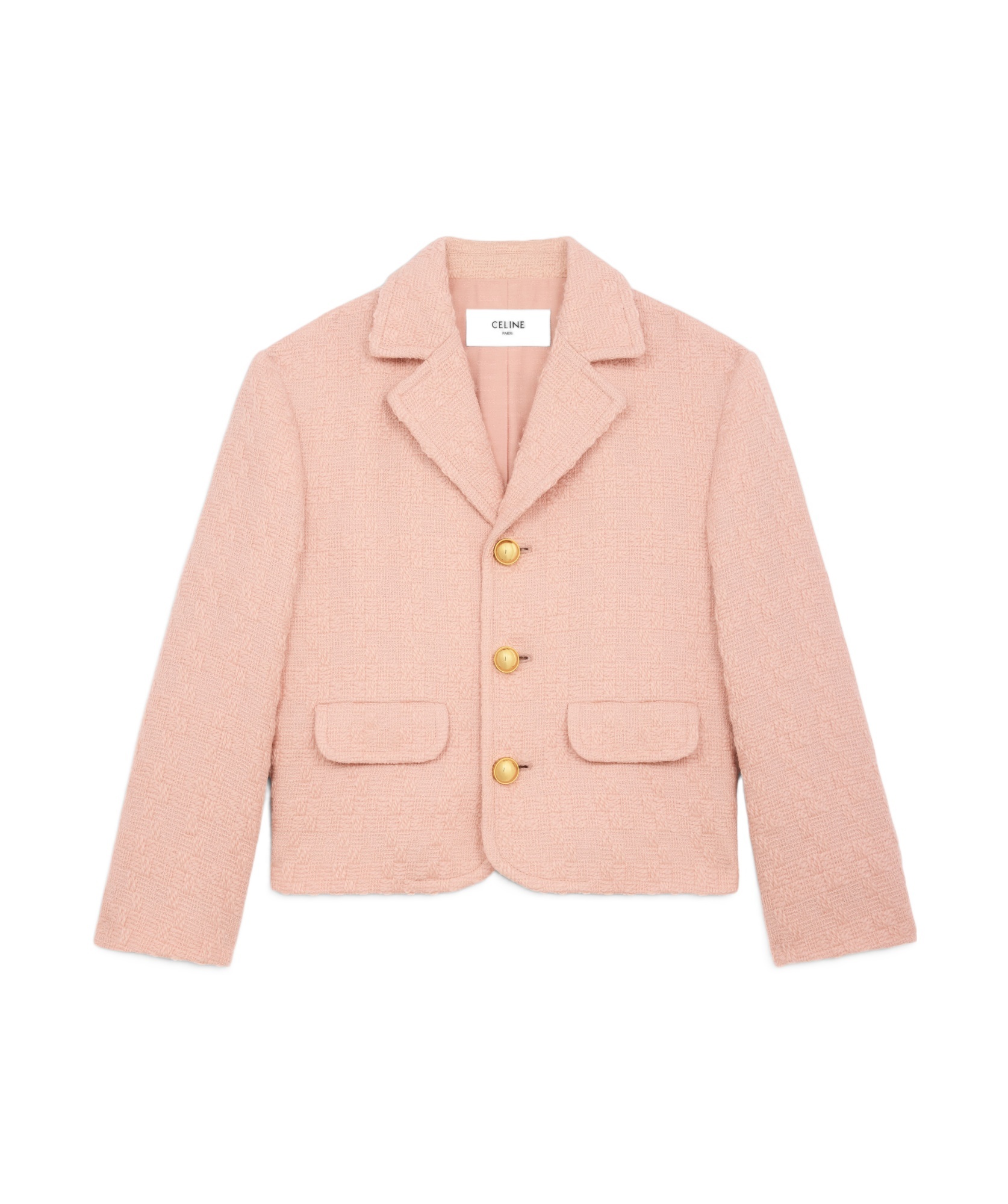 Celine Garance Jacket In Wool Natté In Pink
