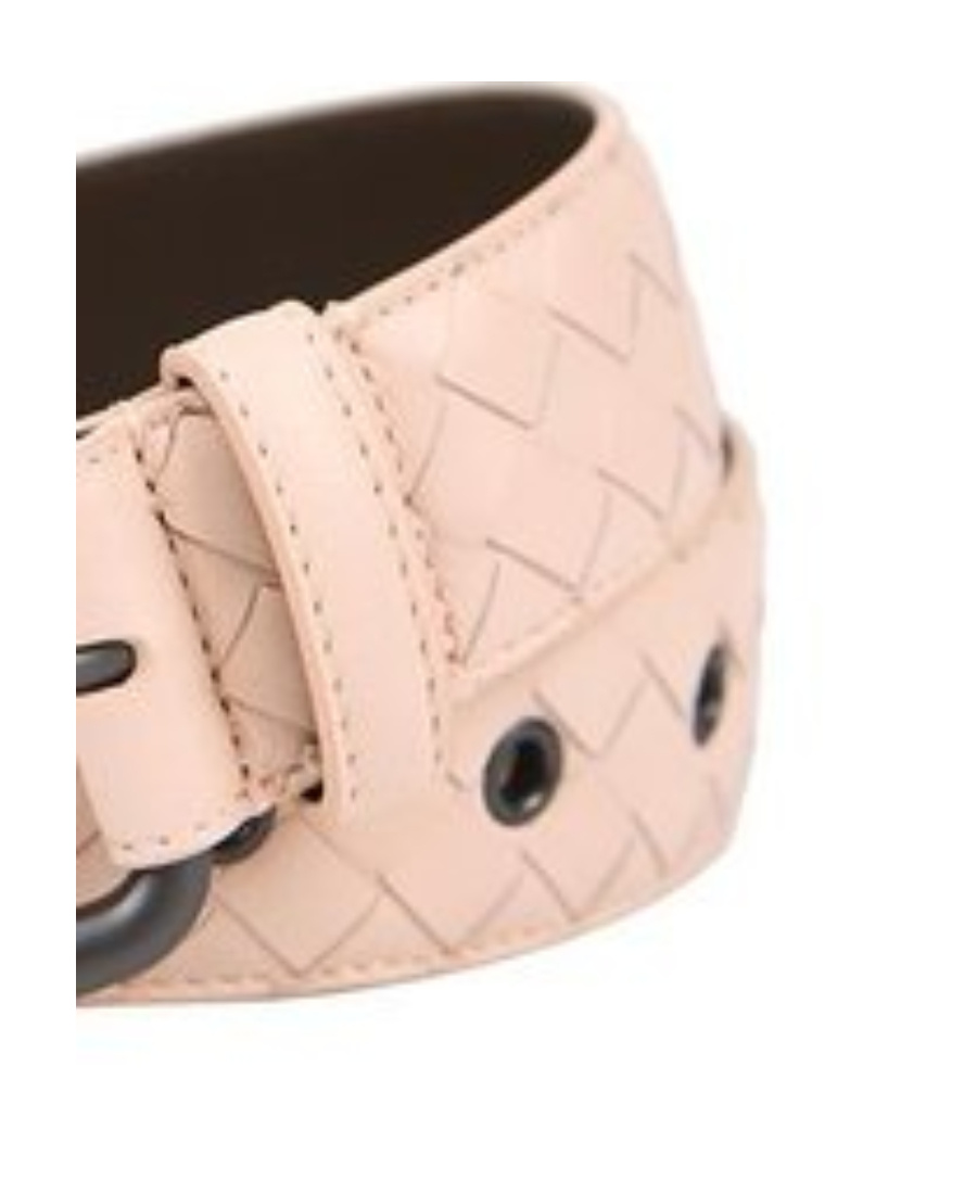 Bottega Veneta Knit Buckle Ring Hole Eye Belt In Nude