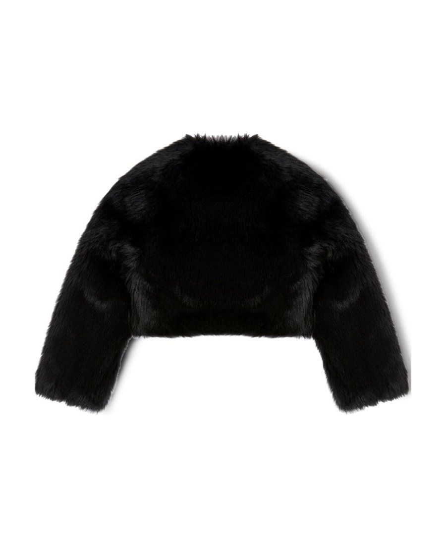 Shop Heron Preston Faux-fur Cropped Jacket In Black