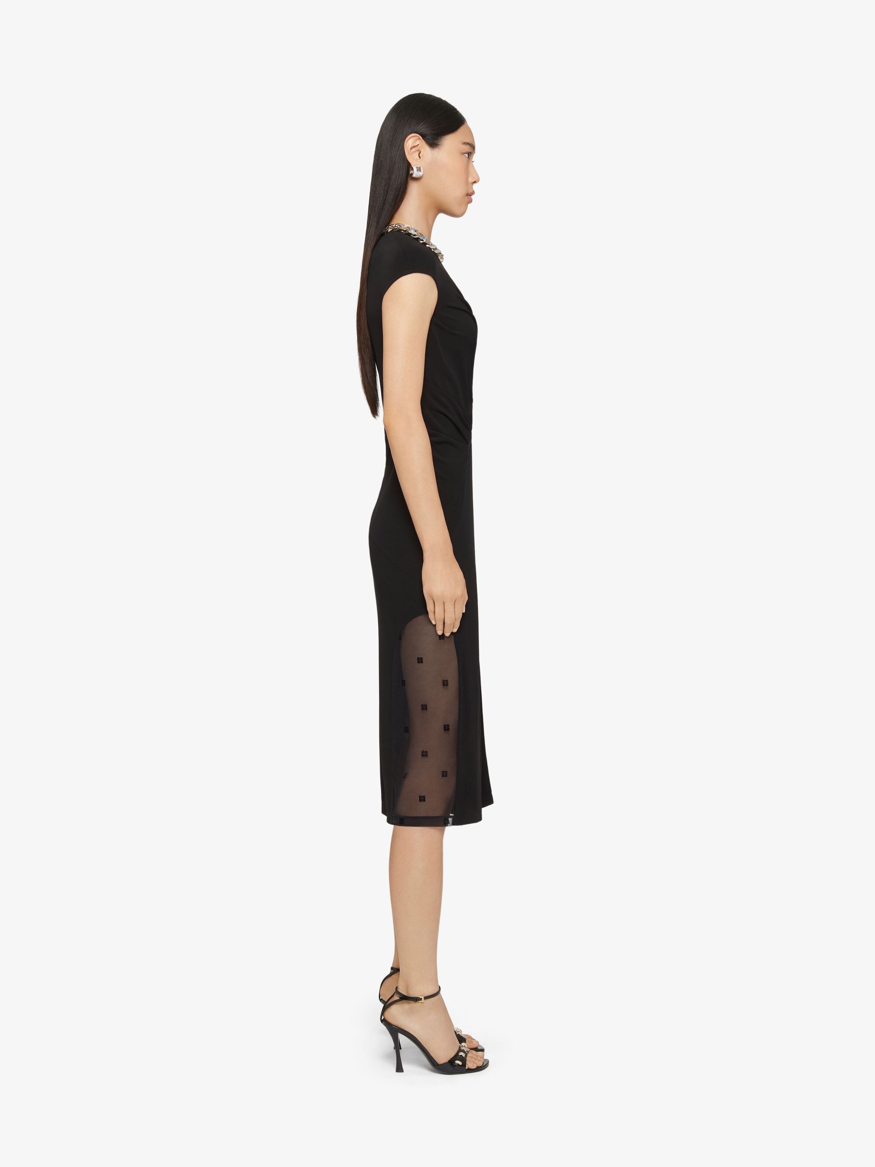Givenchy Womens Black Semi-sheer Cut-out Woven Midi Dress In Black