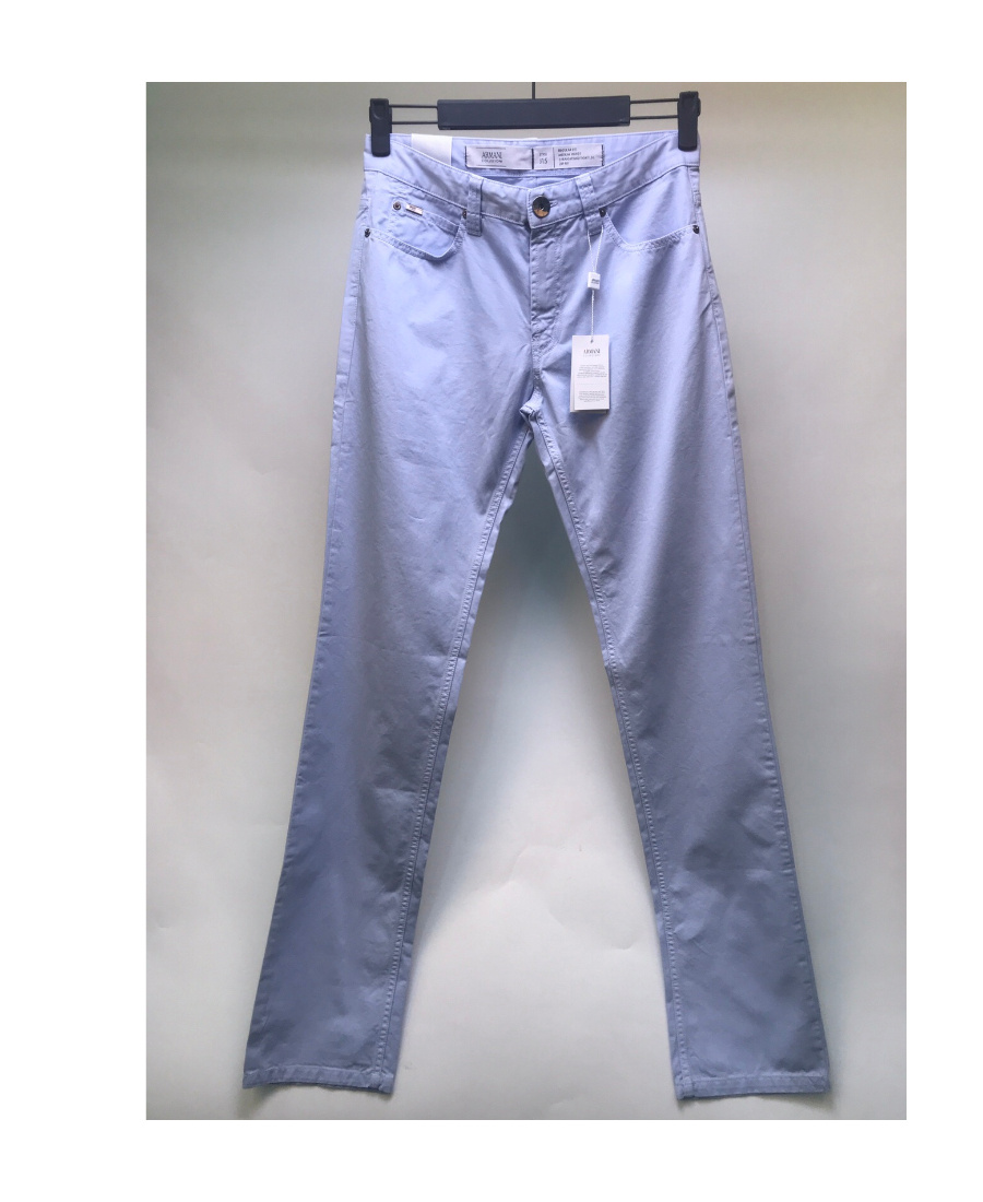 Shop Armani Collezioni Logo Details Jeans In Blue