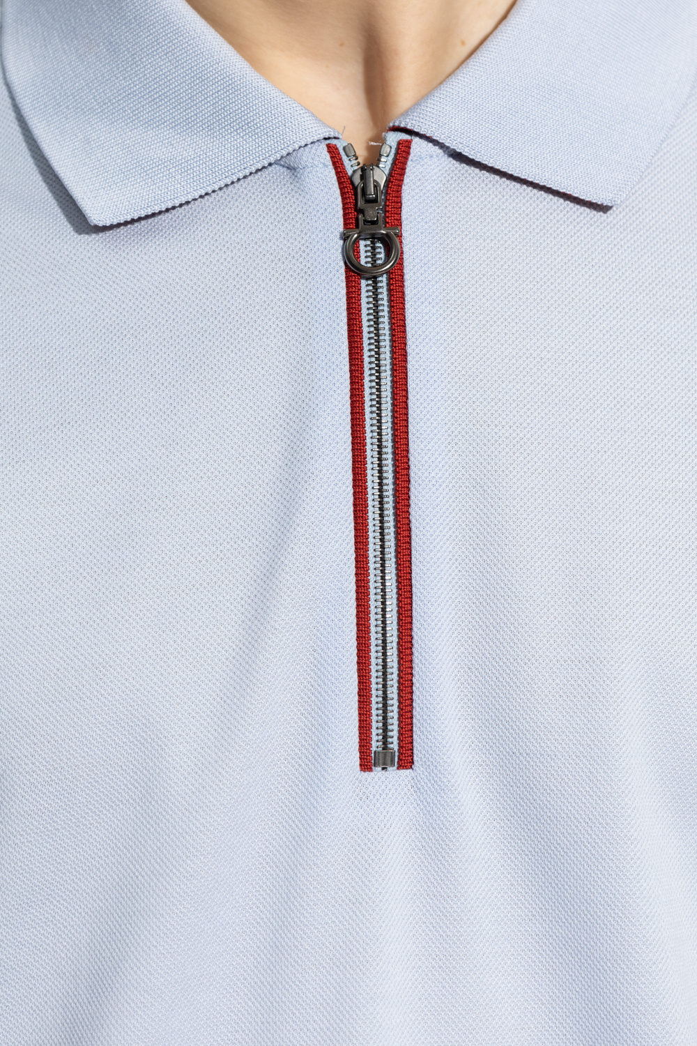 Ferragamo Lapel Polo Shirt In White