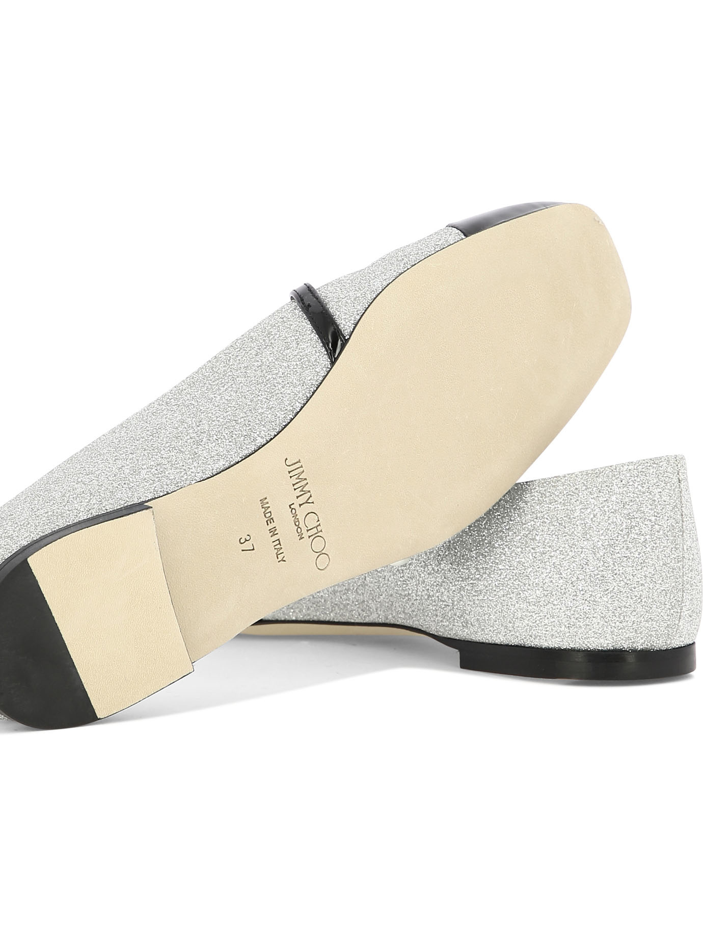 Jimmy Choo Elisa Leather Ballerina Shoes In White