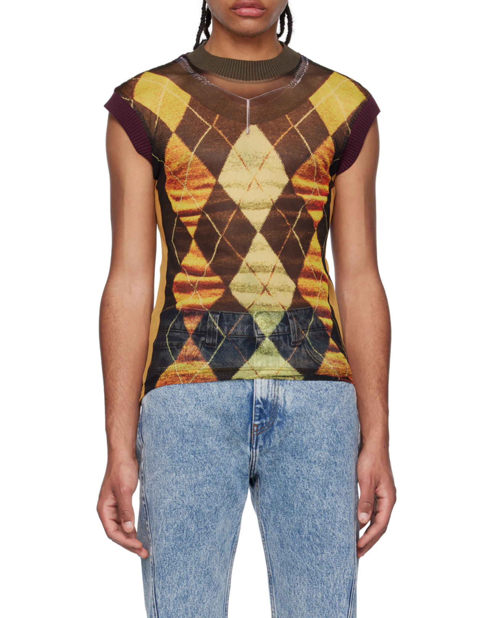 Y/project Yellow & Burgundy Jean Paul Gaultier Edition Tank Top In Multi