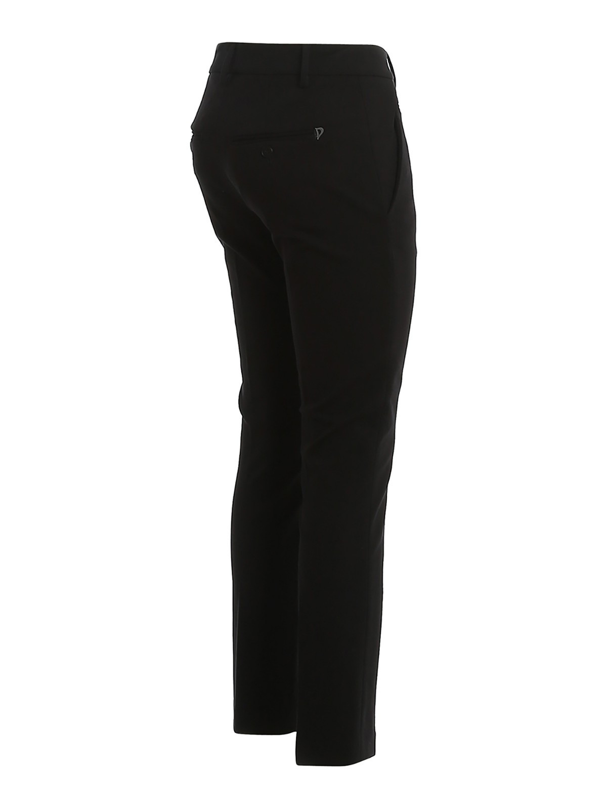 Dondup Contrast Four-pocket Slim Trousers In Black