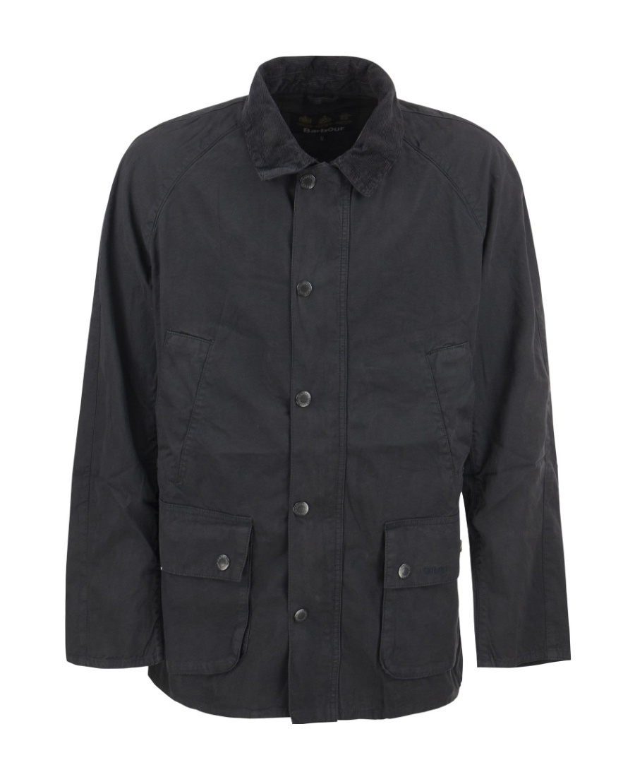 Barbour Collared Wax Jacket In Black