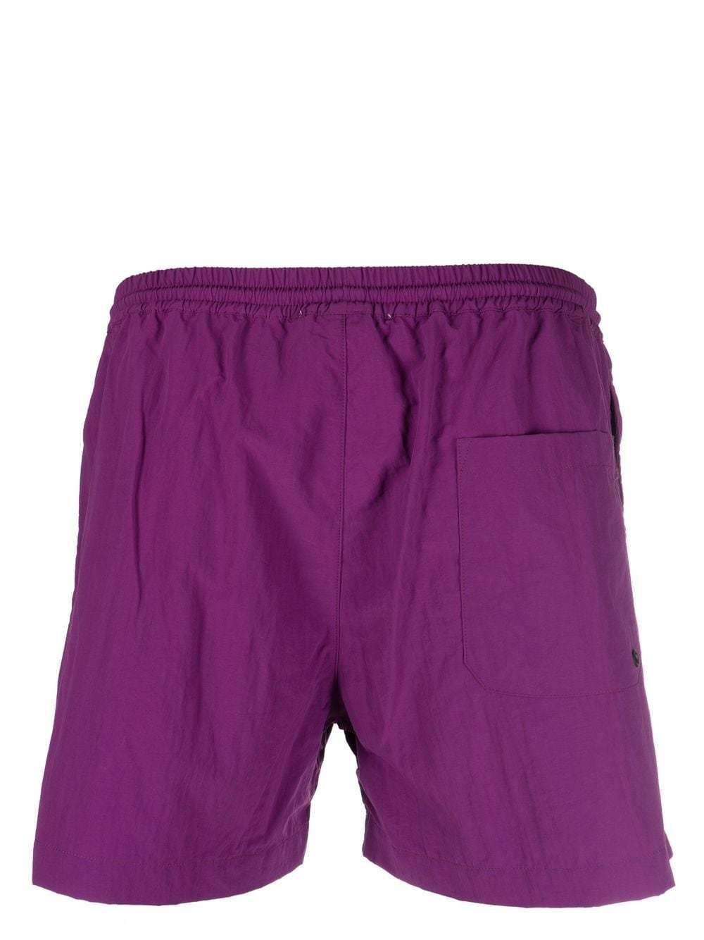 Msgm Logo-print Shorts In Purple