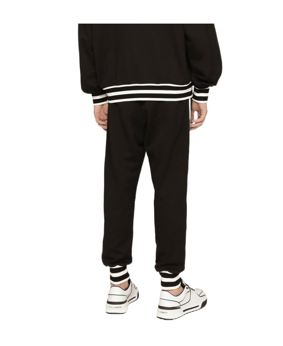 Dolce & Gabbana Logo-patch Side-stripe Sweatpants In Black