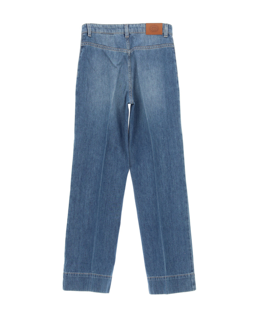 GUCCI GUCCI KIDS LOGO PATCH STRAIGHT LEG JEANS