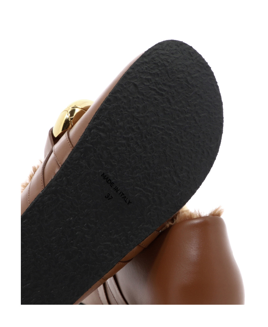 Jw Anderson Chain-decorated Love Shoes In Brown