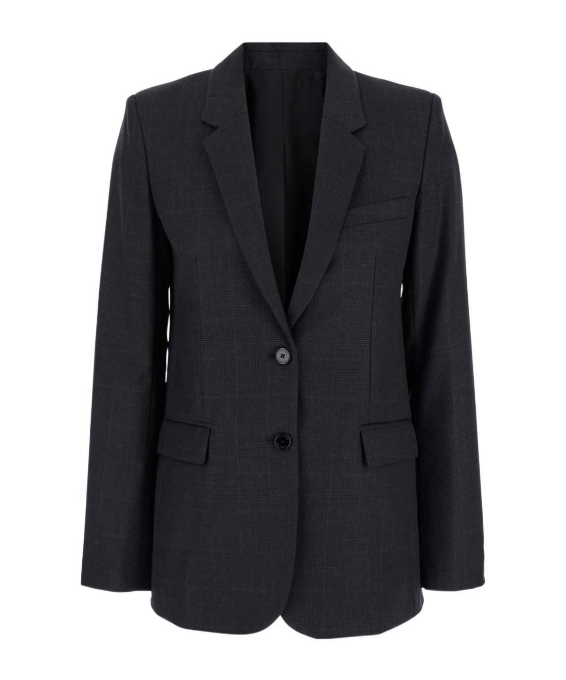 Isabel Marant 'lesandre' Grey Single-breasted Jacket With Notched Revers In Fabric Woman In Black