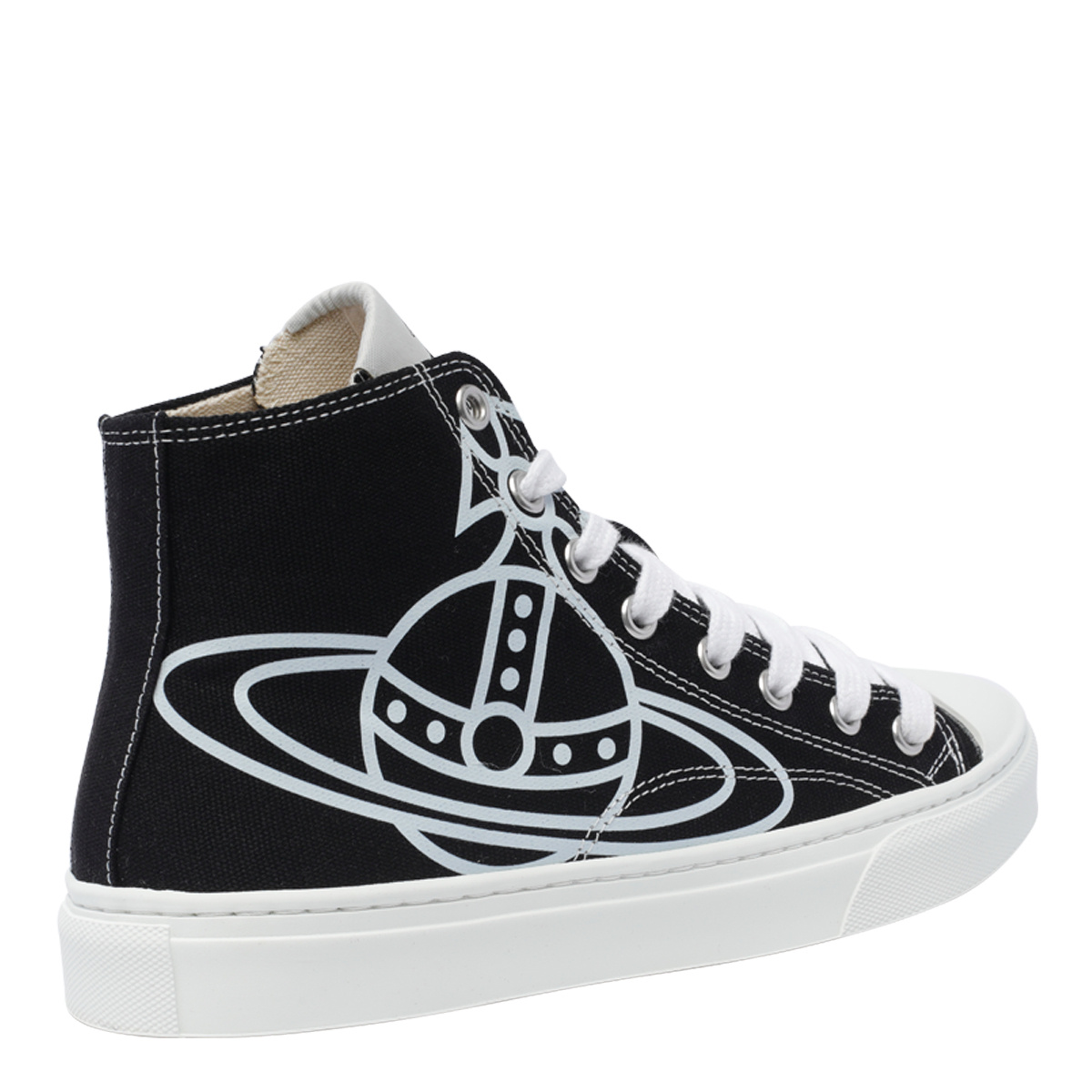 Vivienne Westwood High Top Canvas Plimsoll Cotton Black 3-36 Women In Black