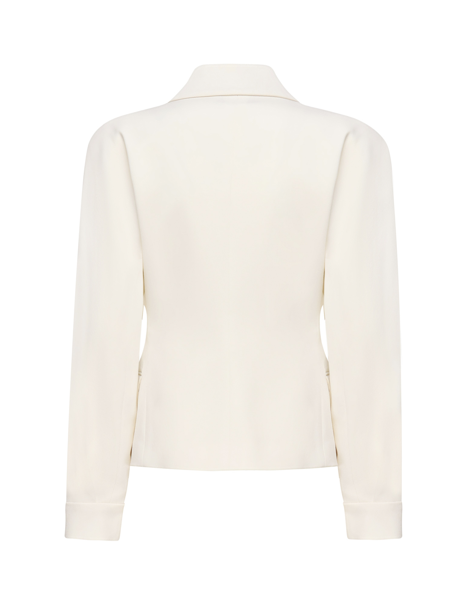 Alessandra Rich Tailored Stretch Crepe Blazer Featuring Pockets In White
