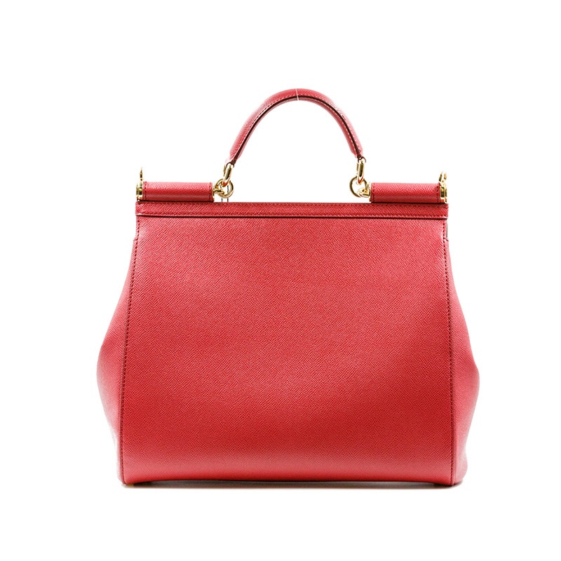 Dolce & Gabbana Sicily Small Leather Tote Bag In Red