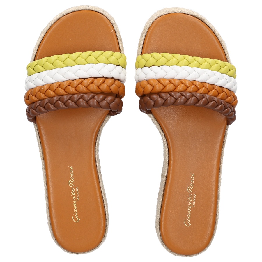 GIANVITO ROSSI LOGO SLIPPERS