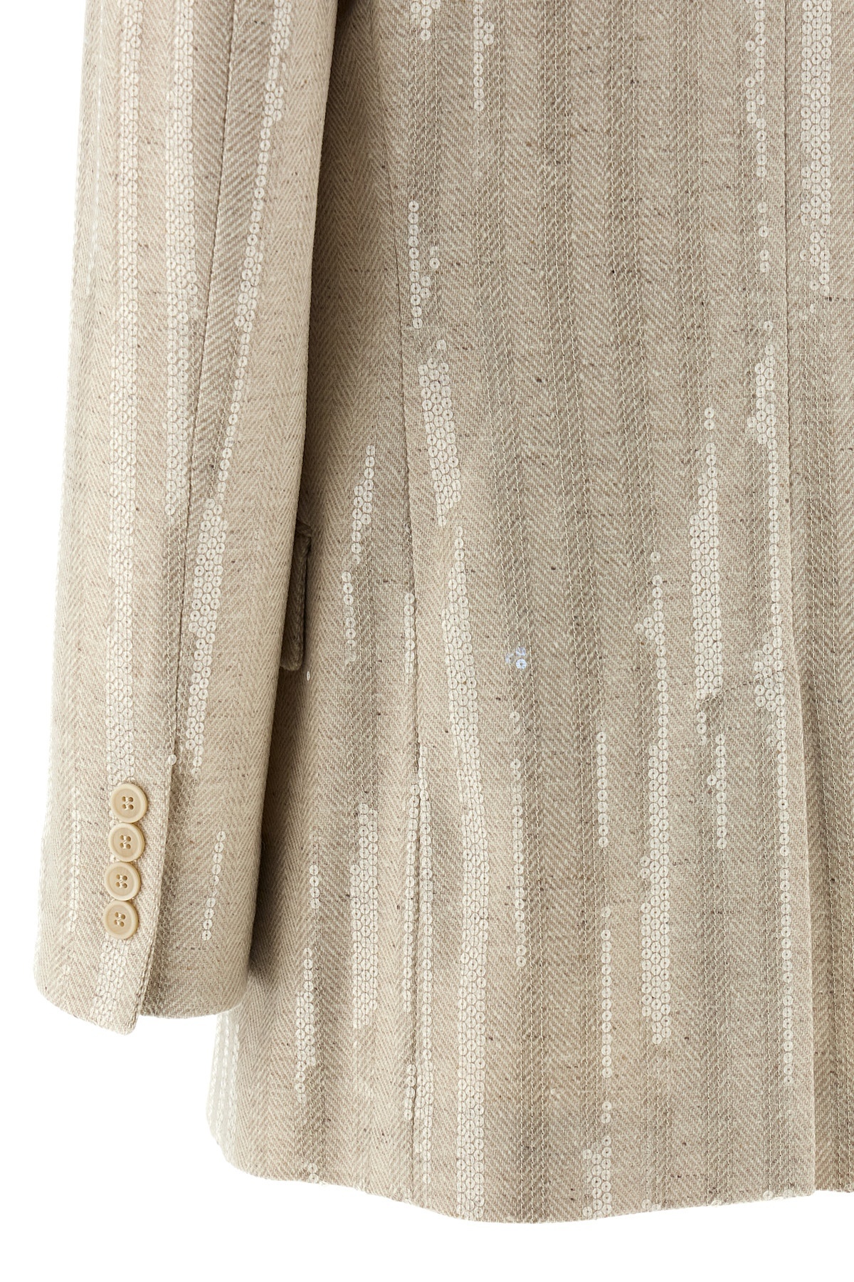 Brunello Cucinelli Sequin Blazer Blazers Beige In Brown