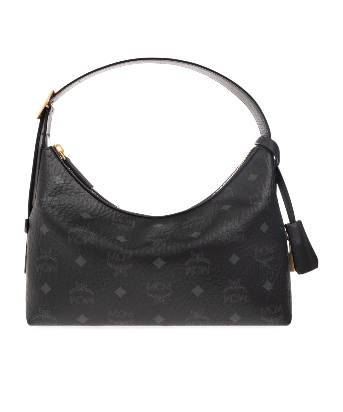 Mcm Logo Shoulder Bag In Black