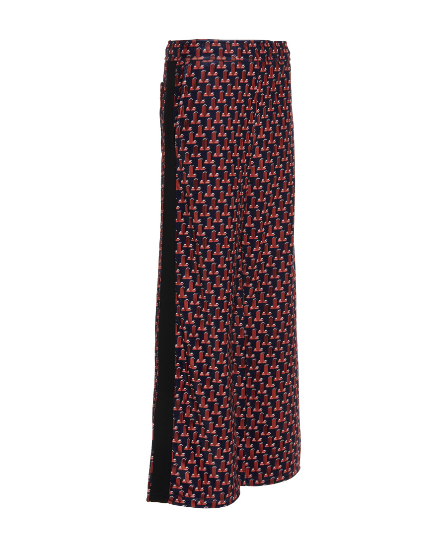 Lanvin Logo Pattern Straight Casual Pants In Black