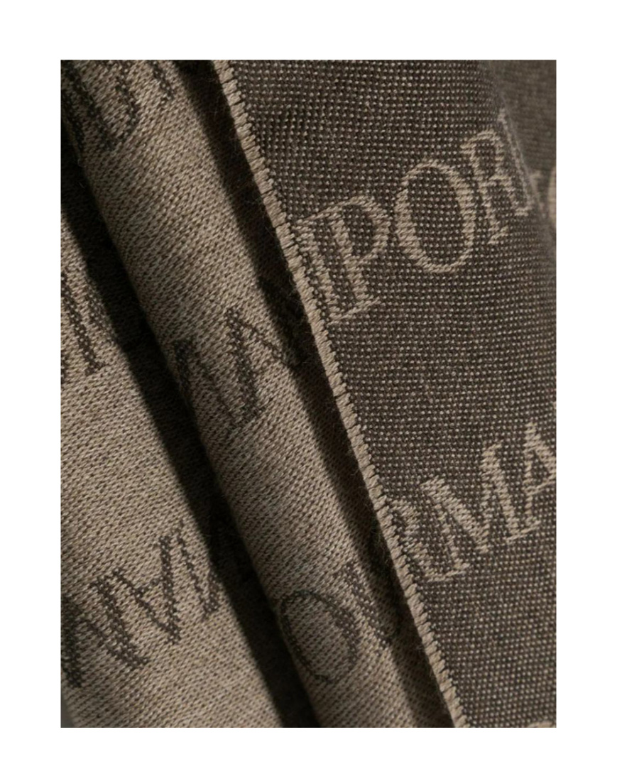Emporio Armani Monogram-pattern Knitted Scarf In Brown