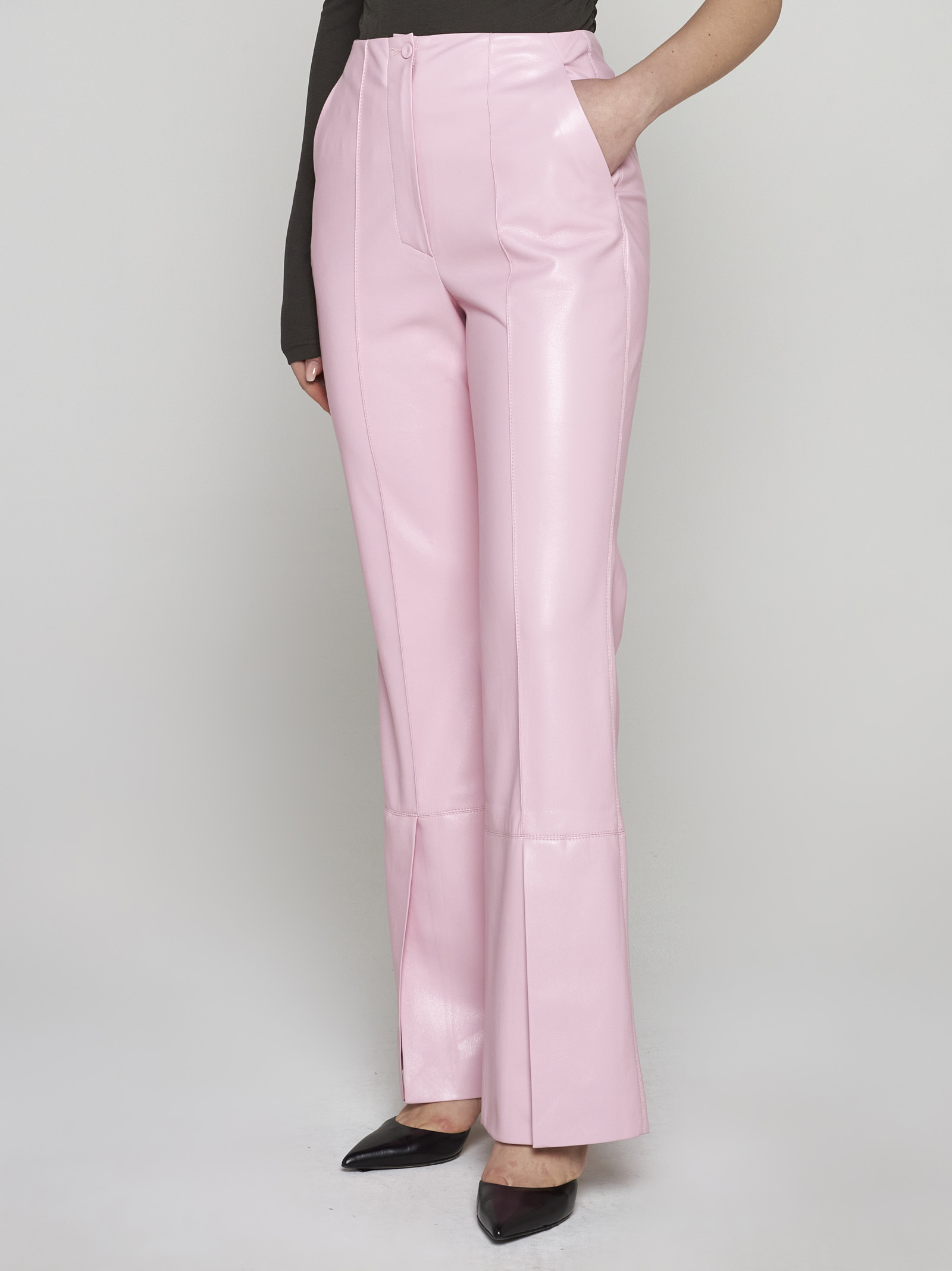 Nanushka Split-hem Flared Trousers In Pink