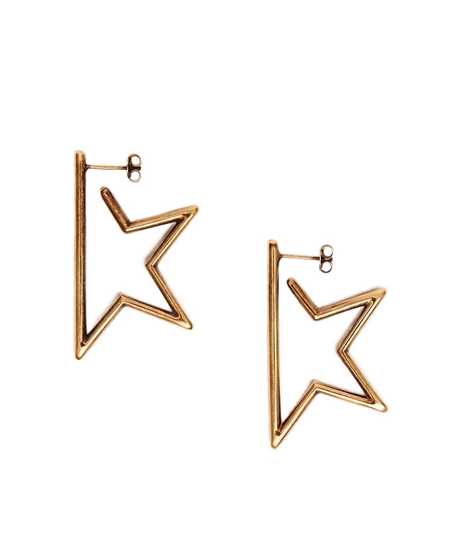 Golden Goose Star Jewelmates Collection Drop Earrings In Old Gold Color In Gold