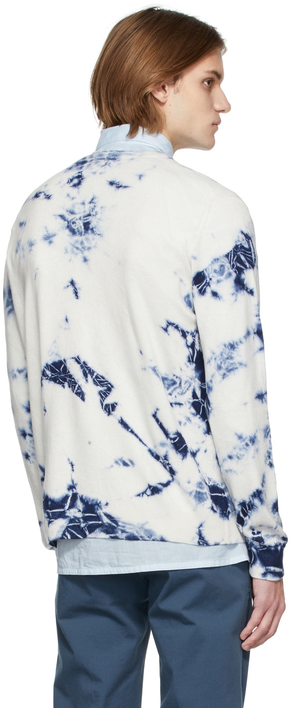 Massimo Alba Kaleidoscope Painted V-neck Cashmere Sweater In White