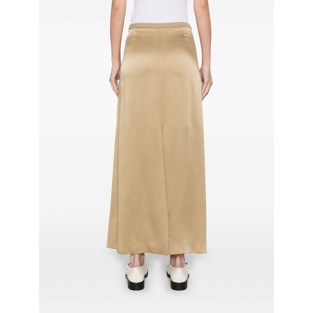Forte Forte Satin Midi Skirt In Nude