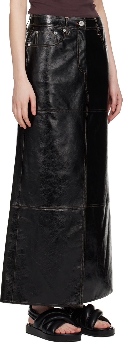 Stand Studio Faux Leather Skirt With Belt Loops In Black