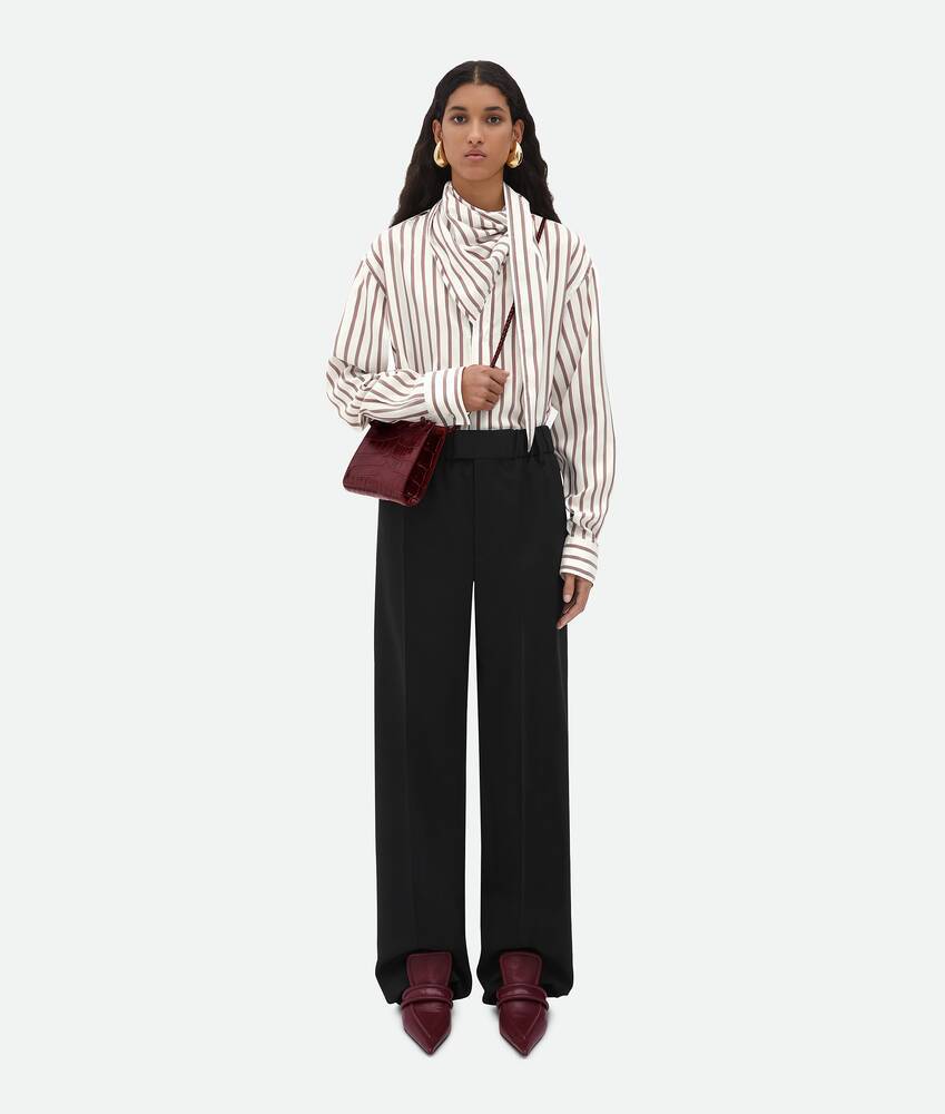 Bottega Veneta Two-color Silk Striped Shirt In White