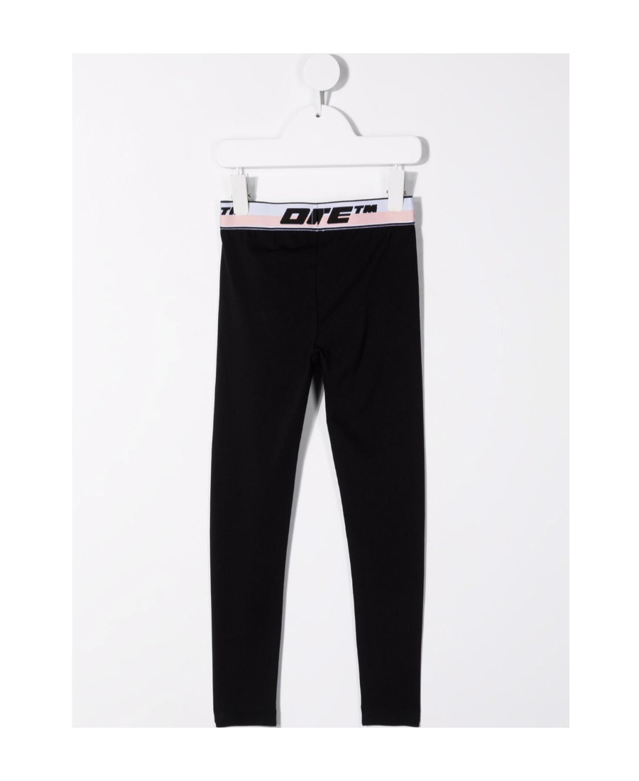 Off-white Logo Embroidered Fitted Trousers In Black