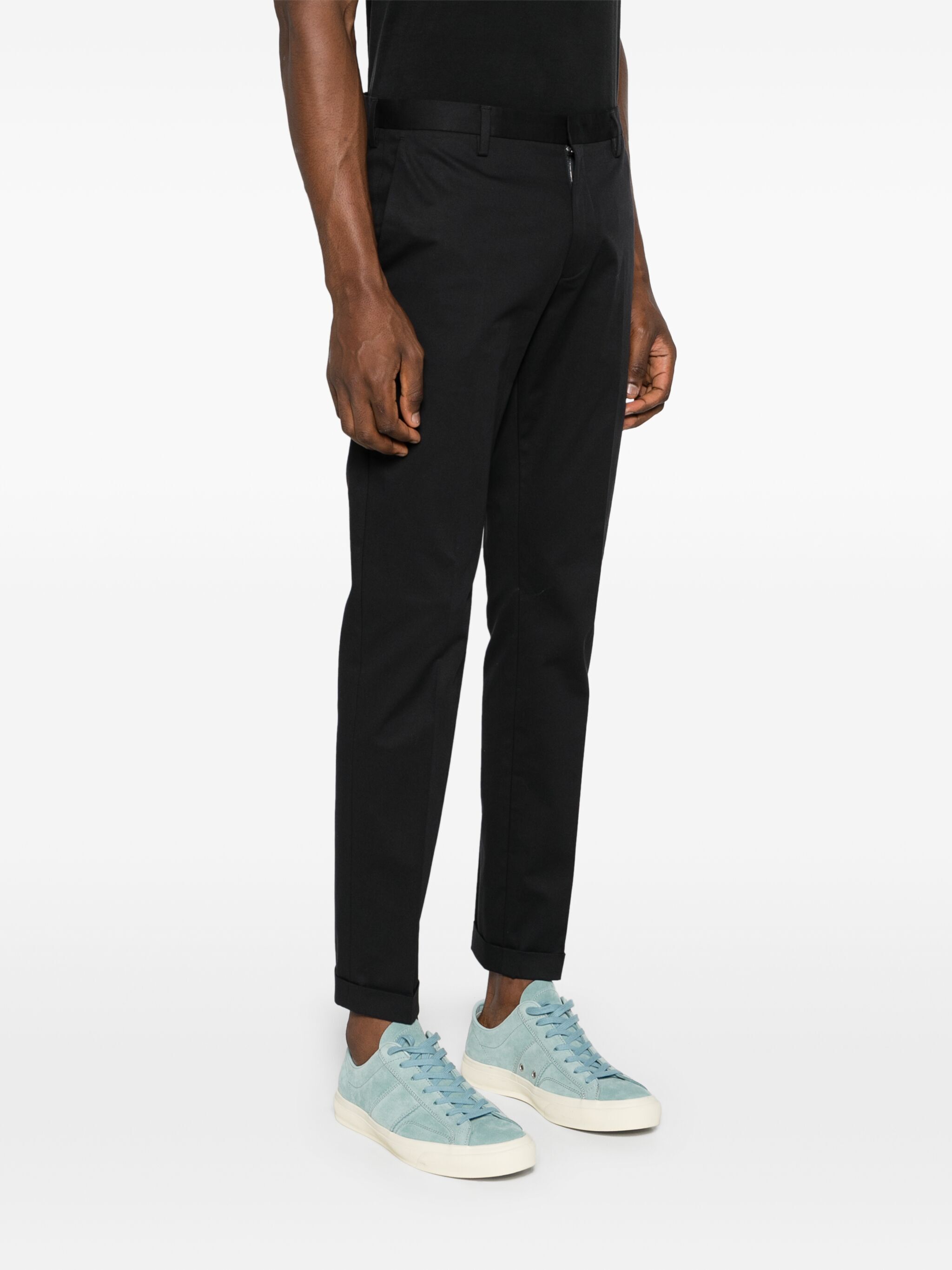 Paul Smith Mid-waist Tapered Casual Pants In Black