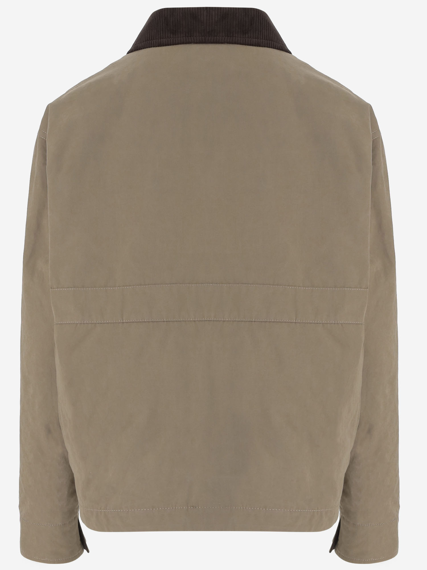 Aspesi Contrasting-color Collared Jacket In Brown