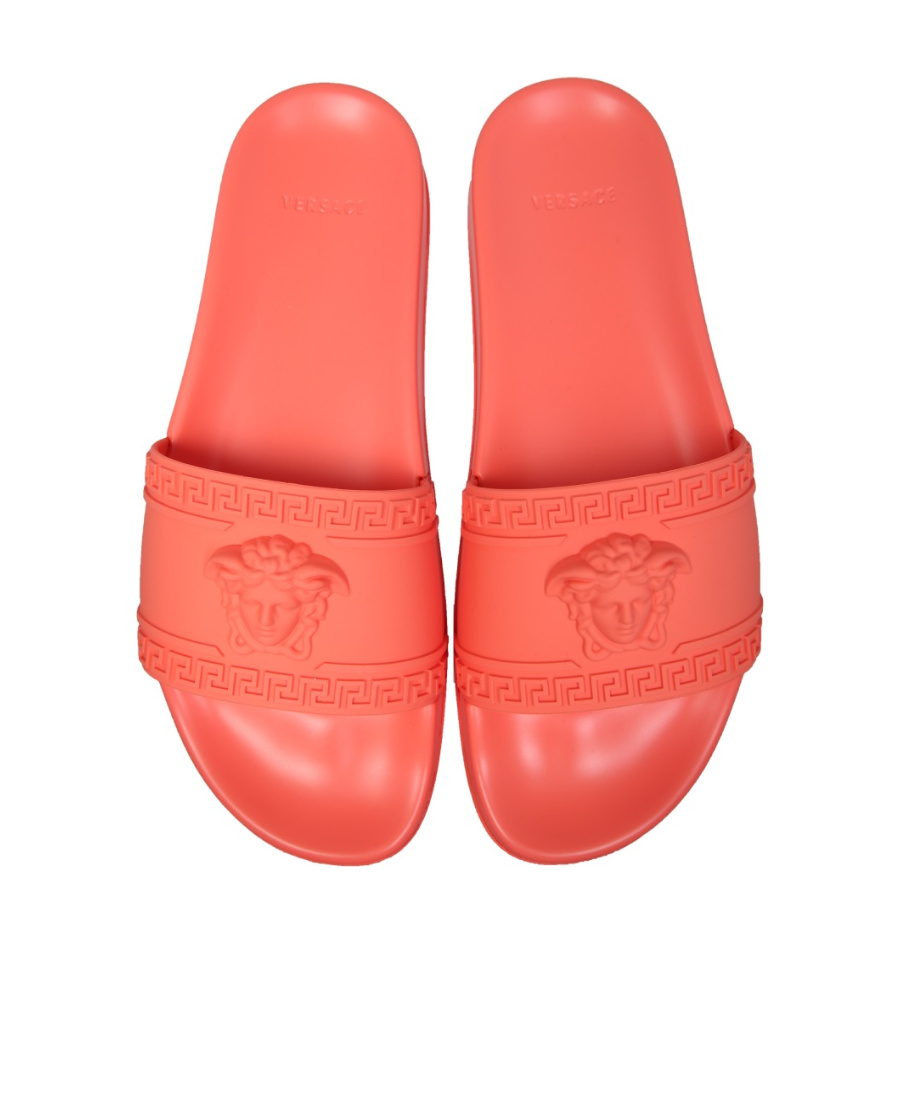 Versace Medusa Heat Motif Slides In Pink