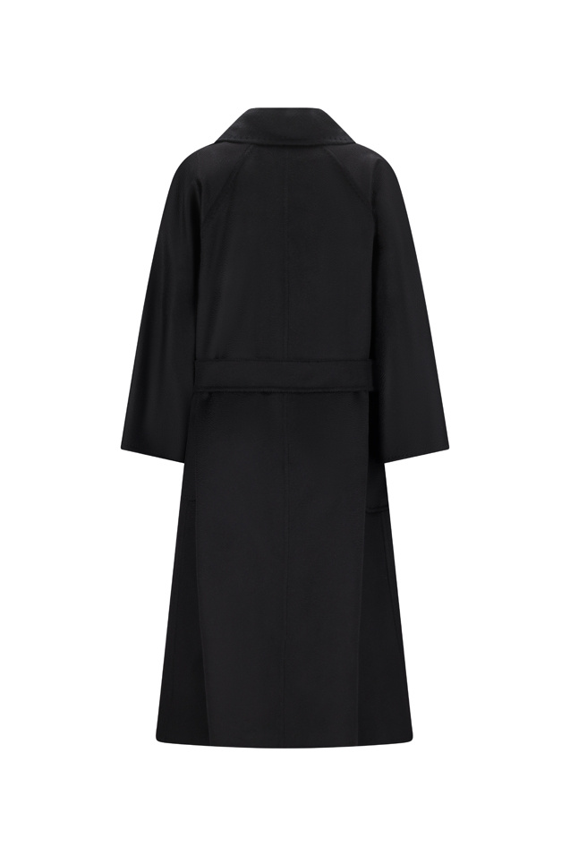 Max Mara Tie-waist Coat In Black