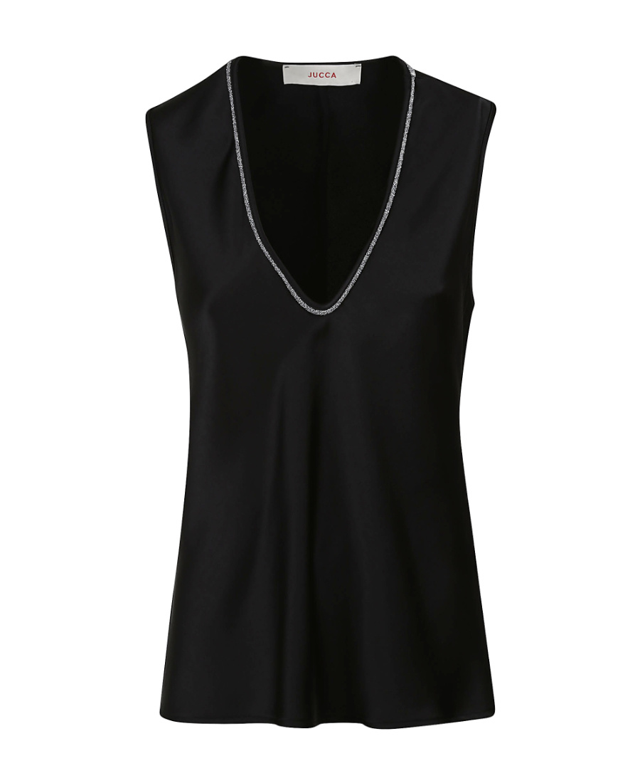 Jucca Sleeveless V-collar Vest In Black