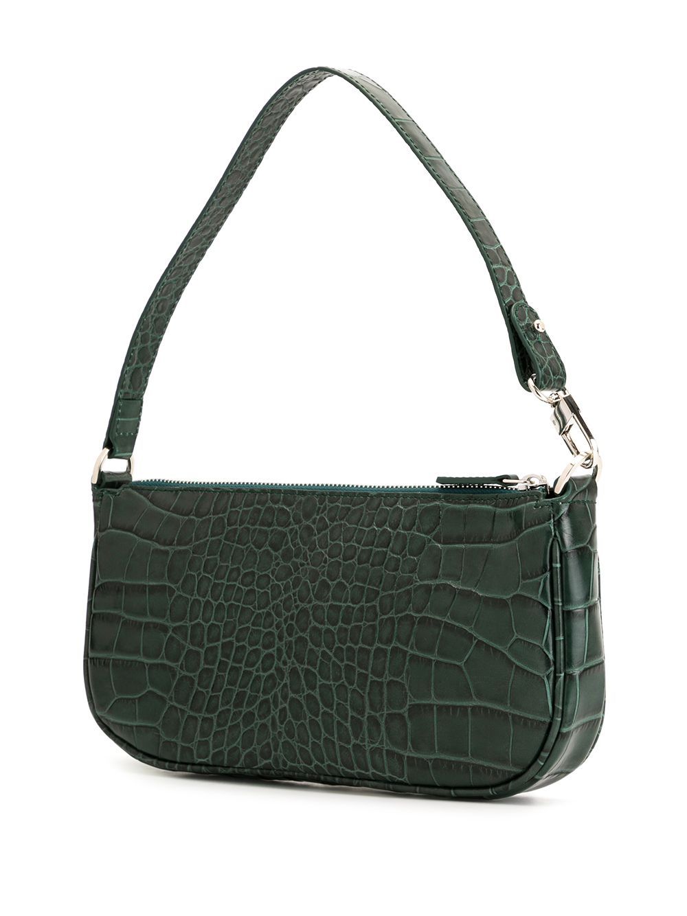 By Far Crocodile-effect Shoulder Bag In White