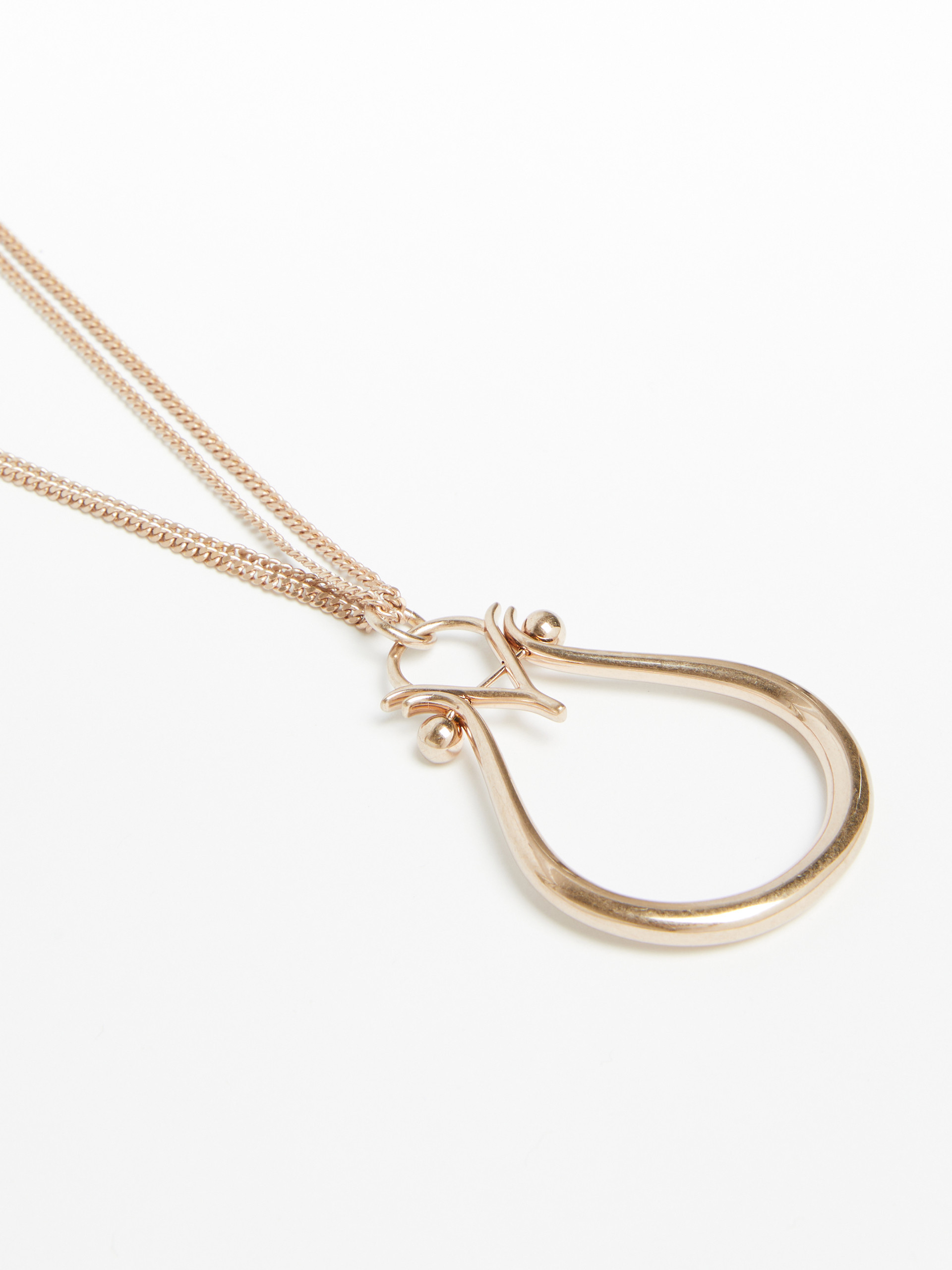 Max Mara Necklace With Monogram Pendant In Gold
