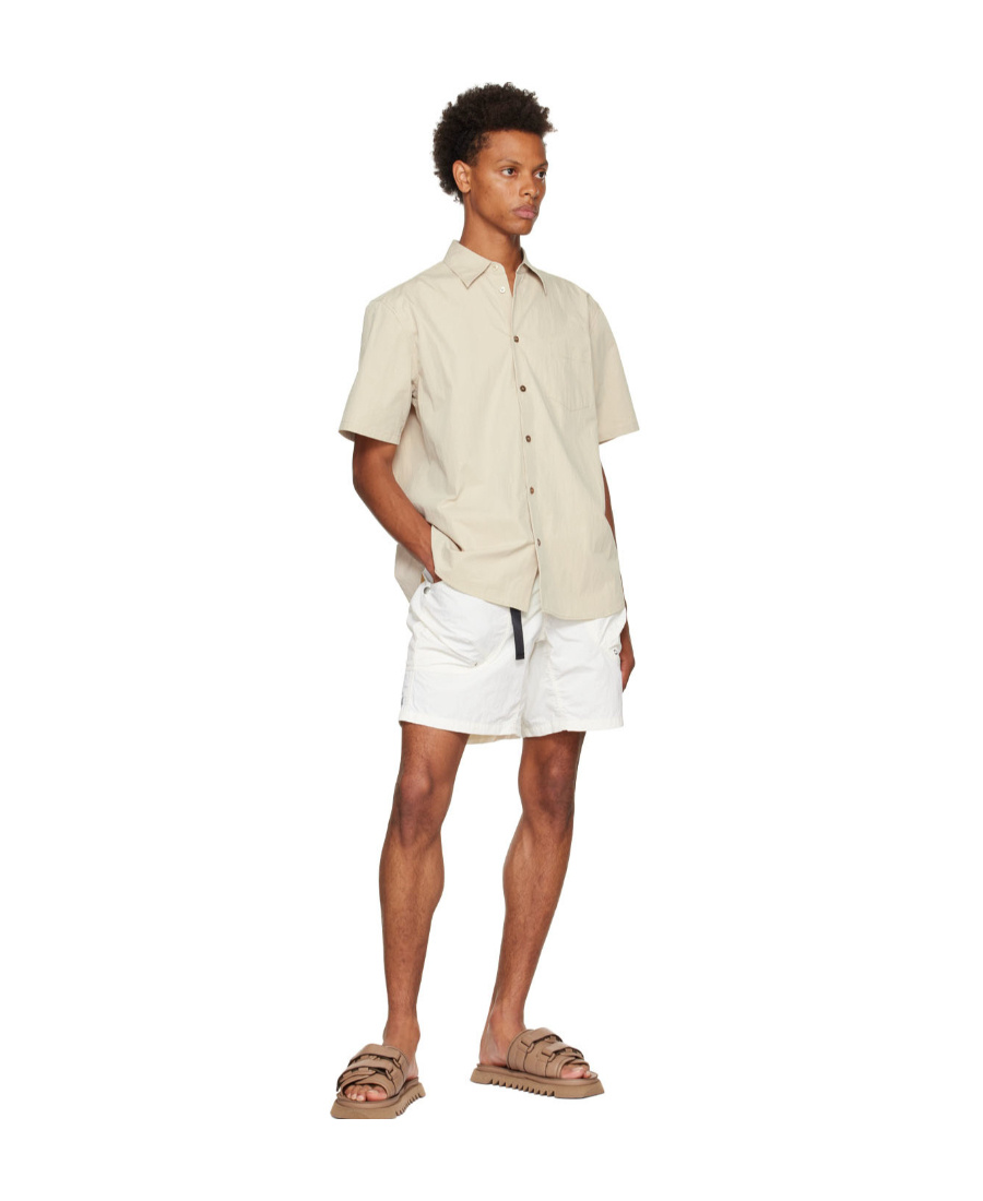 John Elliott Ss Cloak Button-up Shirt In Nude