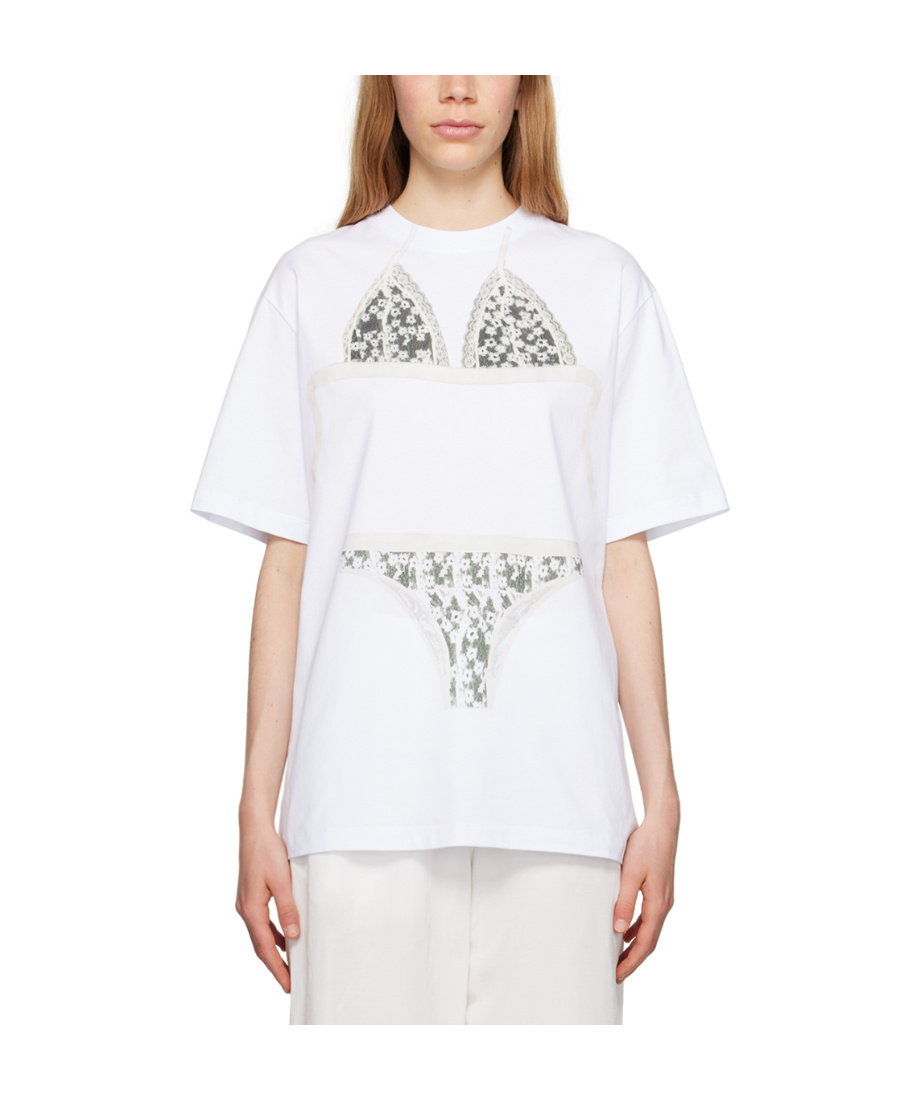 Msgm Plain Knitted T-shirt In White