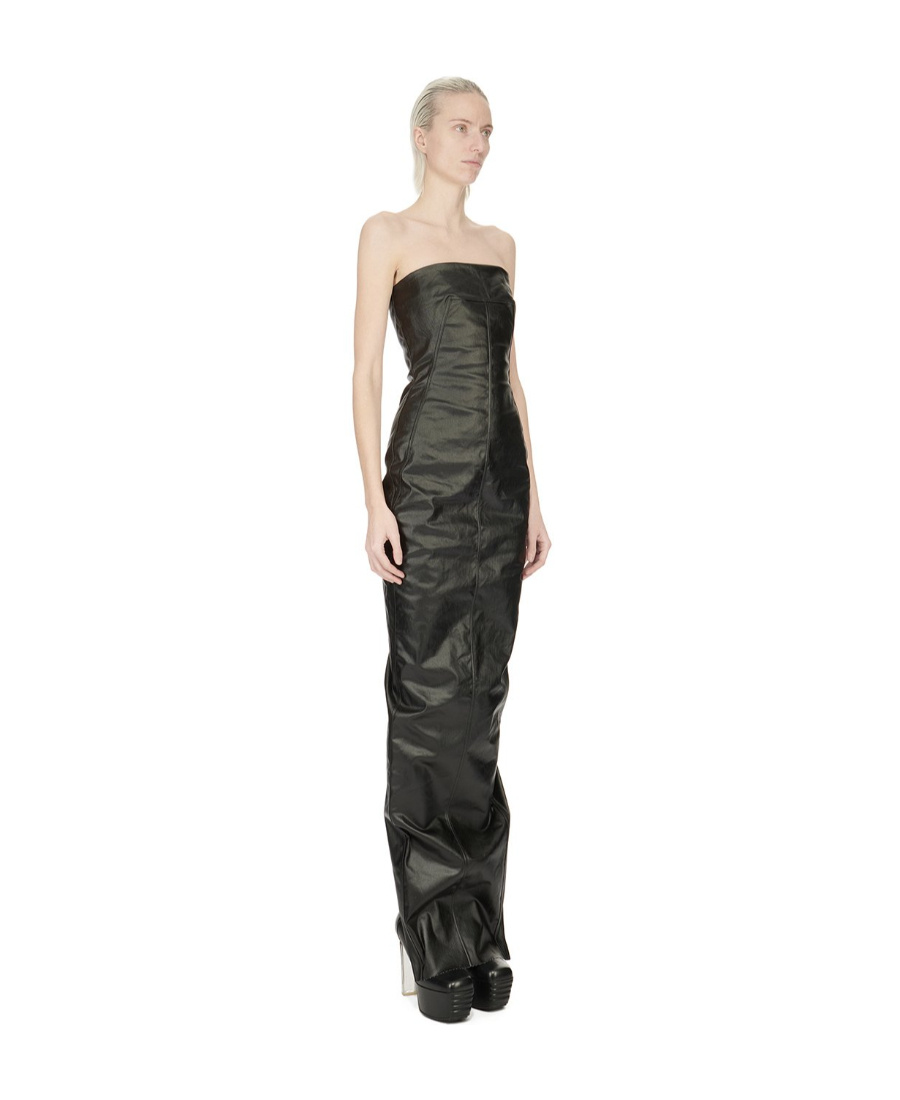 Rick Owens Bustier Tube-design Gown In Black