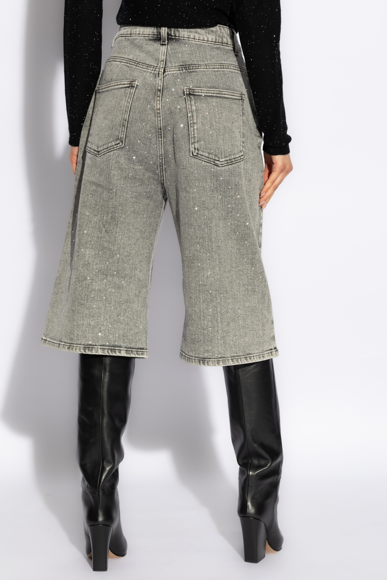 Fabiana Filippi Bermuda Denim Shorts In Gray